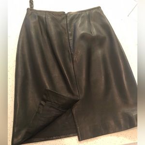 Lauren Ralph Lauren Black Size 6 100% leather skirt